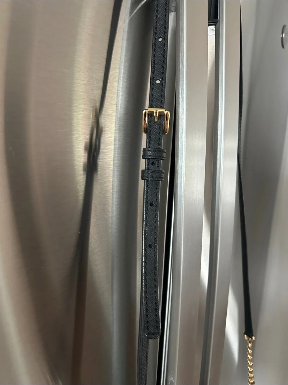 Michael Kors Black Crossbody with Gold Chain Strap